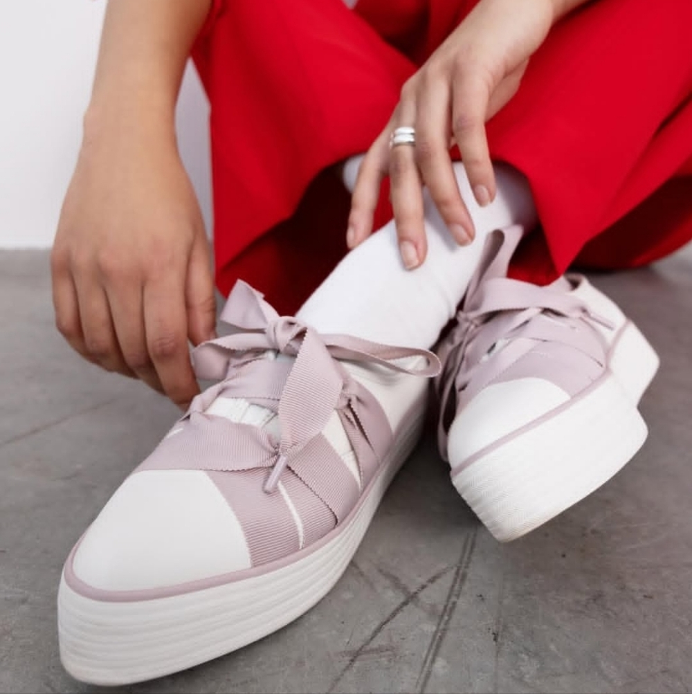 Keds Point Slip Leather Ballet Sneakers EUC